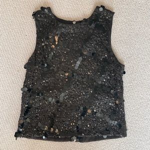 Top shop size 2 black sequin tank top